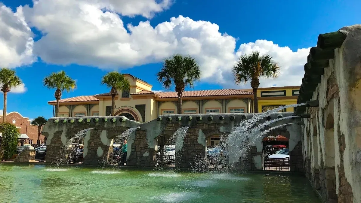 Beautiful River Fountain Of A Resort